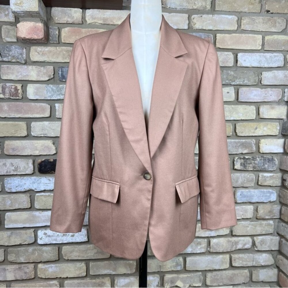 PENDLETON tan wool one-button blazer | size 10P - image 1